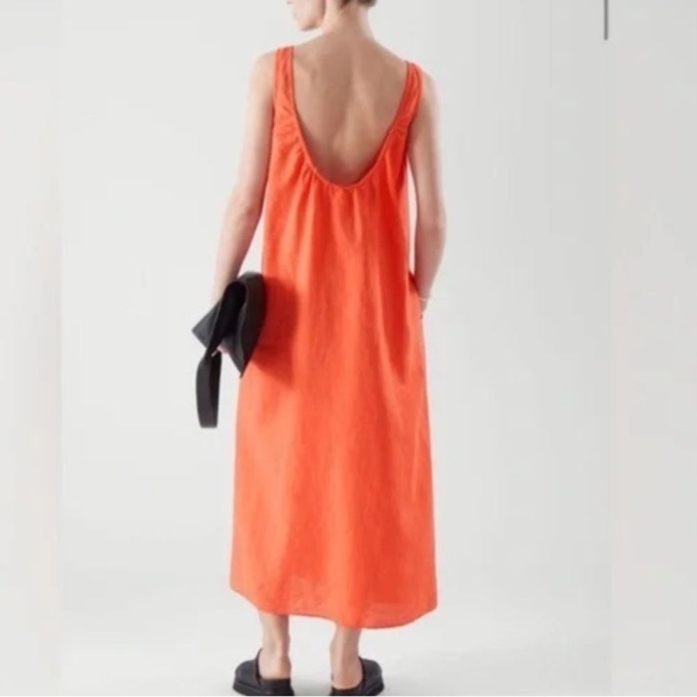 COS Orange Maxi Dress Sleeveless Scoop Back